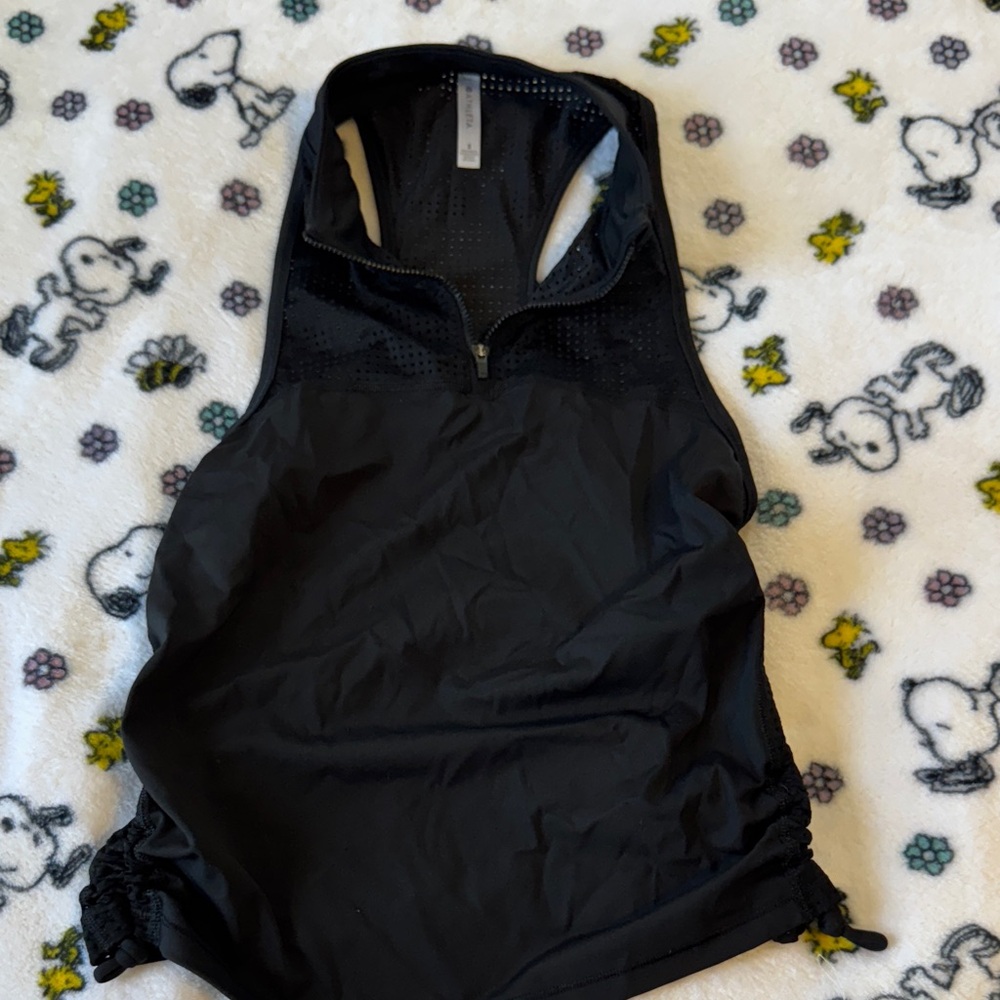 Athleta Black Perforated Sleeveless Top
